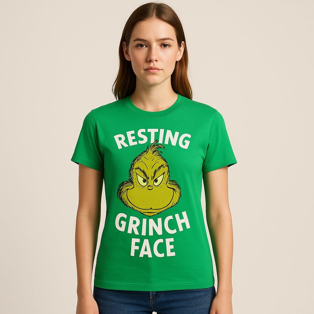 The Grinch “Resting Grinch Face” Graphic Tee – Size XL (Juniors)